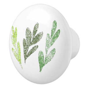 De Porte En Céramique Bouton Motif feuille