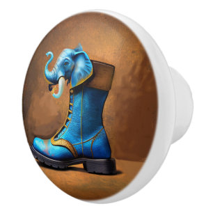 De Porte En Céramique Steampunk Elephant Boot ceramique bouton