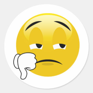 De pouces autocollants tristes d'Emoji vers le bas