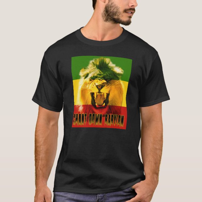De Rasta de chant T-shirt de lion de Babylone vers (Devant)