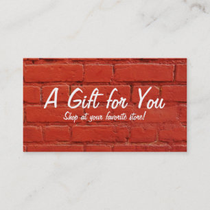 De Réduction Carte cadeau en briques rouges