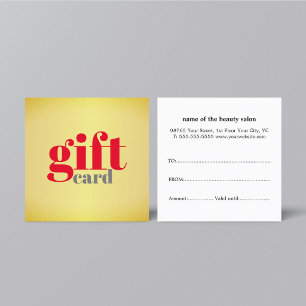 De Réduction Carte cadeau Golden Red simple et élégant