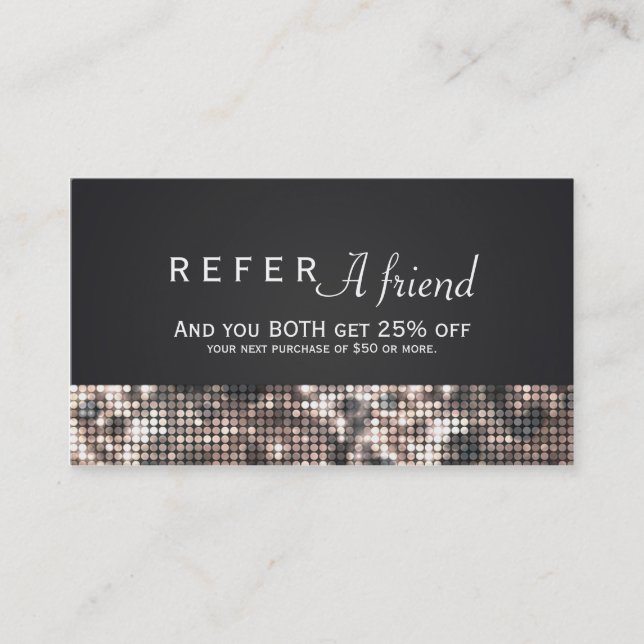 De Référencement Carte cliente SEQUIN SPARKLE GLAMOUR RECOMMANDER U (Devant)