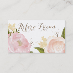 De Référencement Fleurs d'aquarelle romantiques renvoyez une carte 