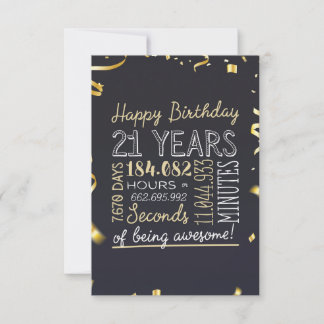 De Remerciements 21e carte d'anniversaire - 21 ans d'émerveillement