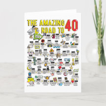 40e carte d'anniversaire pour hommes ou femmes
