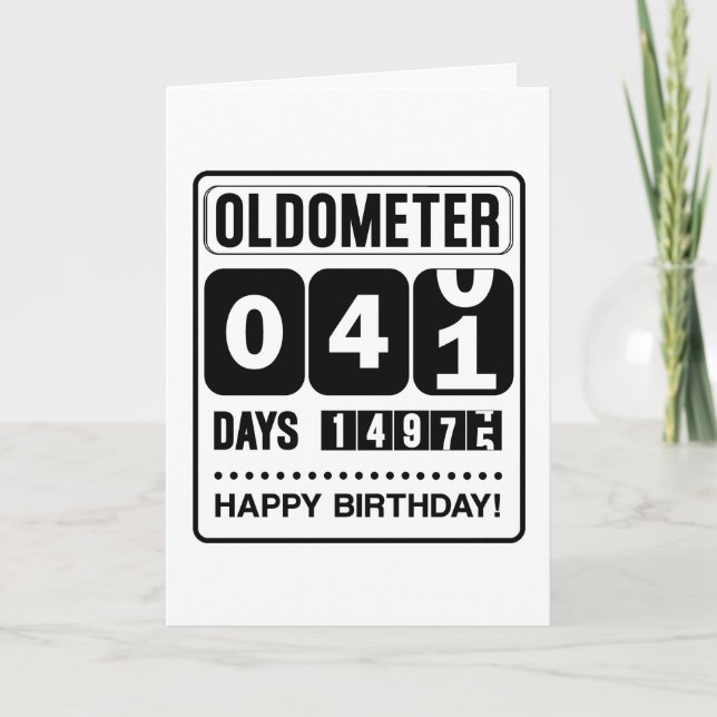 De Remerciements 41e Anniversaire Carte Oldometer (Devant)