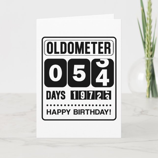 De Remerciements 54e Anniversaire Carte Oldometer (Devant)
