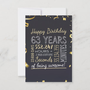 De Remerciements 63e carte d'anniversaire - 63 ans d'être génial
