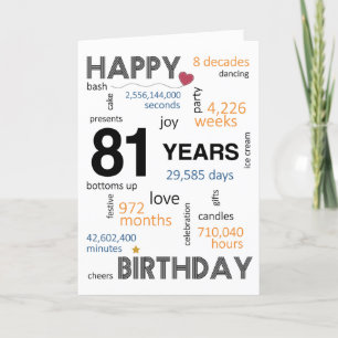 De Remerciements 81e carte d'anniversaire