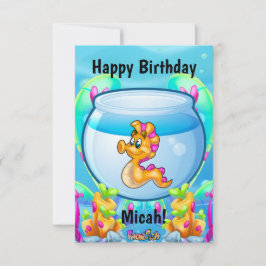 De Remerciements AmiPoisson caricature poisson mignon carte d'anniv