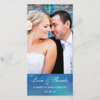 Amour pur / Mariage aquarelle / Carte photo bleu