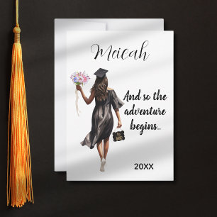 De Remerciements Aquarelle Graduation Moderne Carte fille tendance
