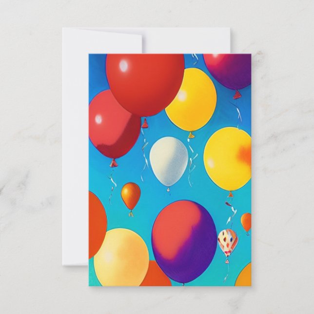 De Remerciements Ballons colorés fêter la carte plat Félicitations (Devant)