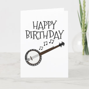 De Remerciements Banjo Carte Anniversaire Banjoist Folk Musicien