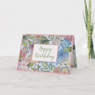 De Remerciements Belle Cheery Sweet Floral Bonne carte d'anniversai