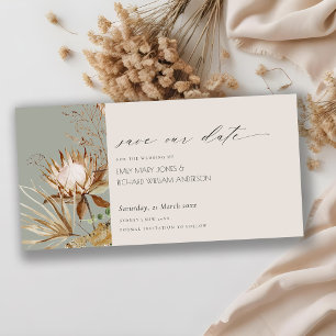 De Remerciements Boho Protea séché Palm Floral Enregistrer la carte