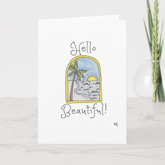 De Remerciements Bonjour belle carte (Devant)