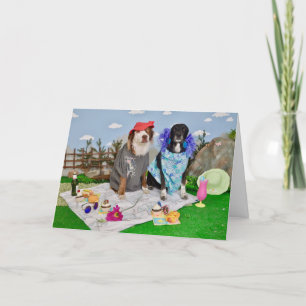 De Remerciements Bonne carte anniversaire/ 2 chiens en couple