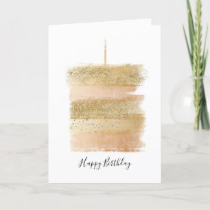 De Remerciements Bonne carte d'anniversaire, Gold Sparkly Birthday