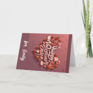 De Remerciements Bonne carte Valentine rose pomme carte d'amour