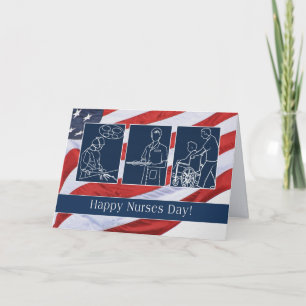 De Remerciements Bonne Journée des infirmières. Carte patriotique U