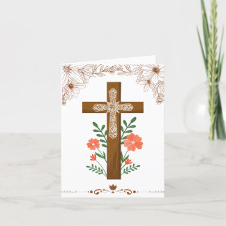 De Remerciements Brown simple croix carte Pâques