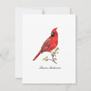 De Remerciements Cardinal oiseau carte plat