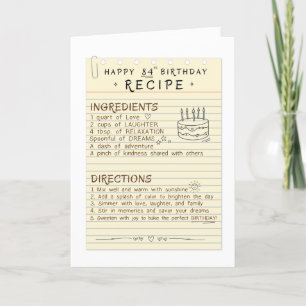 De Remerciements Carte 84e anniversaire pour maman ou grand-mère