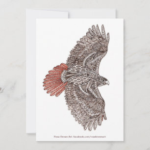 De Remerciements Carte à billet plat Hawk à queue rouge avec envelo