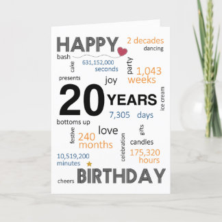 De Remerciements Carte anniversaire 20