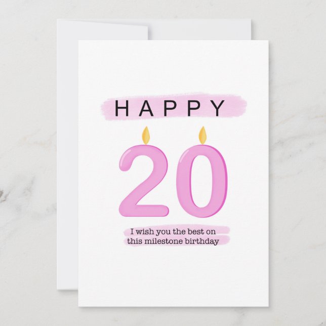 De Remerciements Carte anniversaire 20 (Devant)
