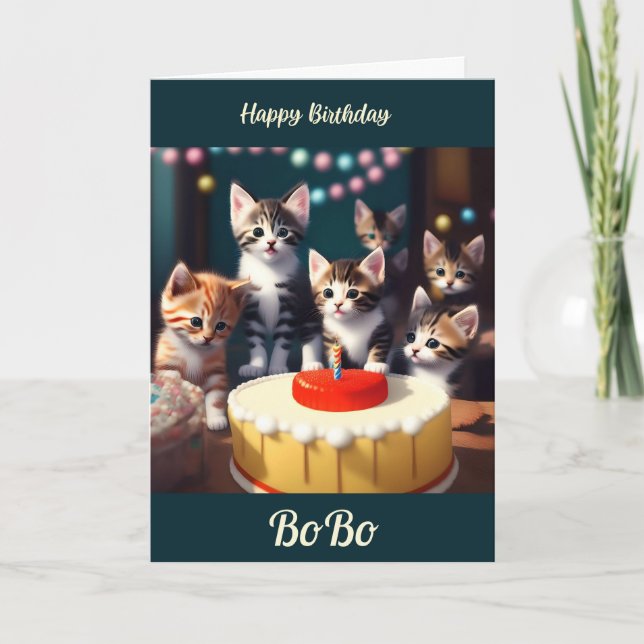 De Remerciements Carte Anniversaire & Fête Petit Kitty (Devant)