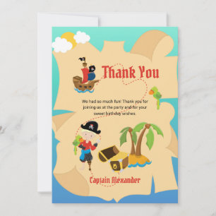 De Remerciements Carte au trésor personnalisée pour garçon pirate a