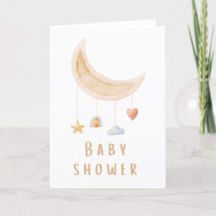 De Remerciements Carte baby shower avec Crescent Moon Mobile