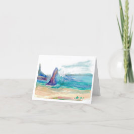 De Remerciements Carte blanche Vagues Crashing Watercolor