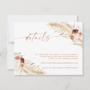 De Remerciements Carte Boho Floral Mariage Détails   Site Mariage