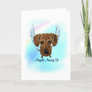 De Remerciements Carte Brown Dachshund Angel Dog Pet Perte Sympathi