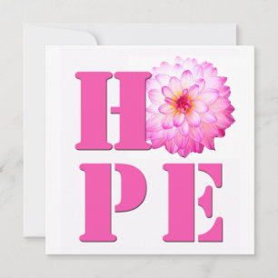 De Remerciements Carte Carré photo HOPE Pink Dahlia