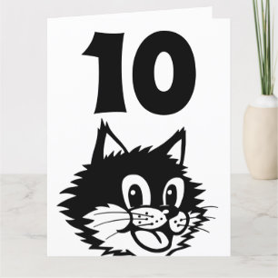 DE REMERCIEMENTS CARTE CHAT D'ANNIVERSAIRE 10 ANS