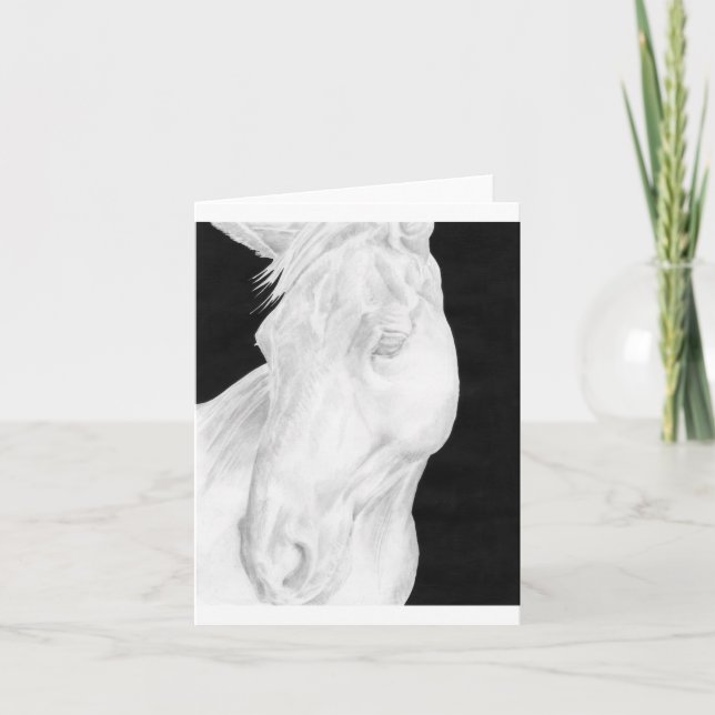 De Remerciements Carte Cheval Dessinée À La Main (Devant)