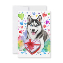 Carte Coeur Husky Candy