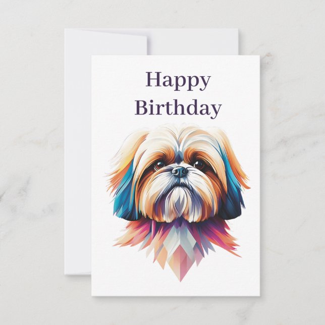 De Remerciements Carte Collorfull Shih Tzu (Devant)