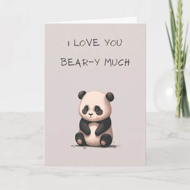 De Remerciements Carte Cute Panda Bear Anniversaire ou Valentine (Devant)