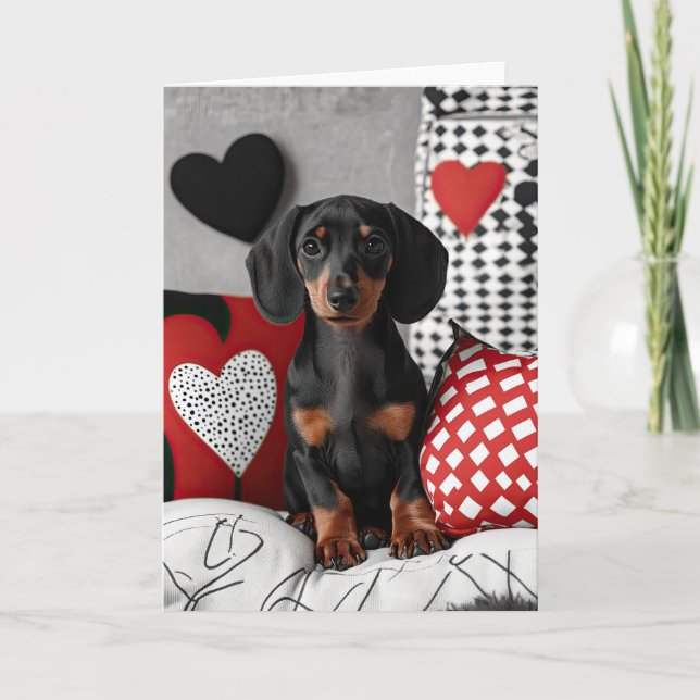 De Remerciements Carte Dachshund Valentine (Devant)