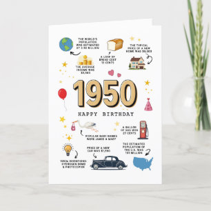 De Remerciements Carte d'anniversaire 1950 pour papa ou maman