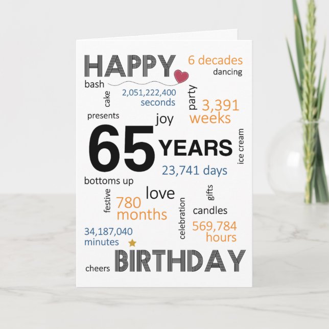 De Remerciements Carte d'anniversaire 65e (Devant)