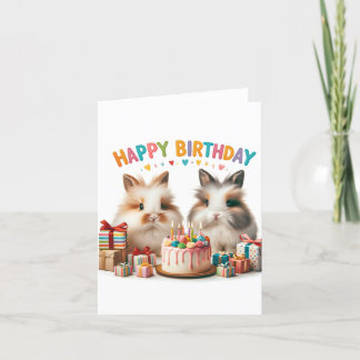 De Remerciements Carte d'anniversaire avec lapins