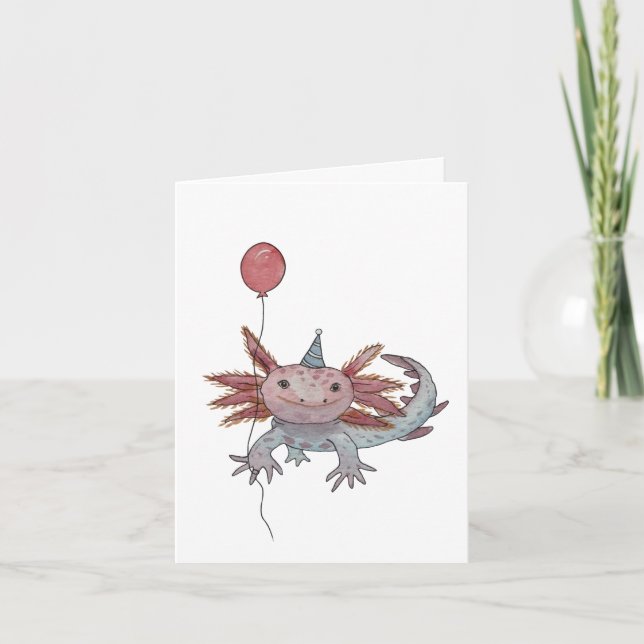 De Remerciements carte d'anniversaire axolotl (Devant)