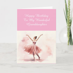 De Remerciements Carte d'anniversaire Ballerina pour une petite-fil